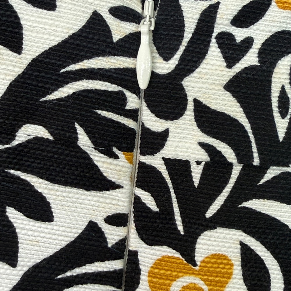 Ann Taylor Factory Women's Floral Bird Print Skirt in Mustard and Navy 4 - Picture 7 of 10